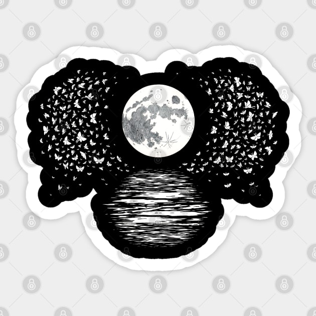 Moon Over Water Sticker by MaryCapaldi